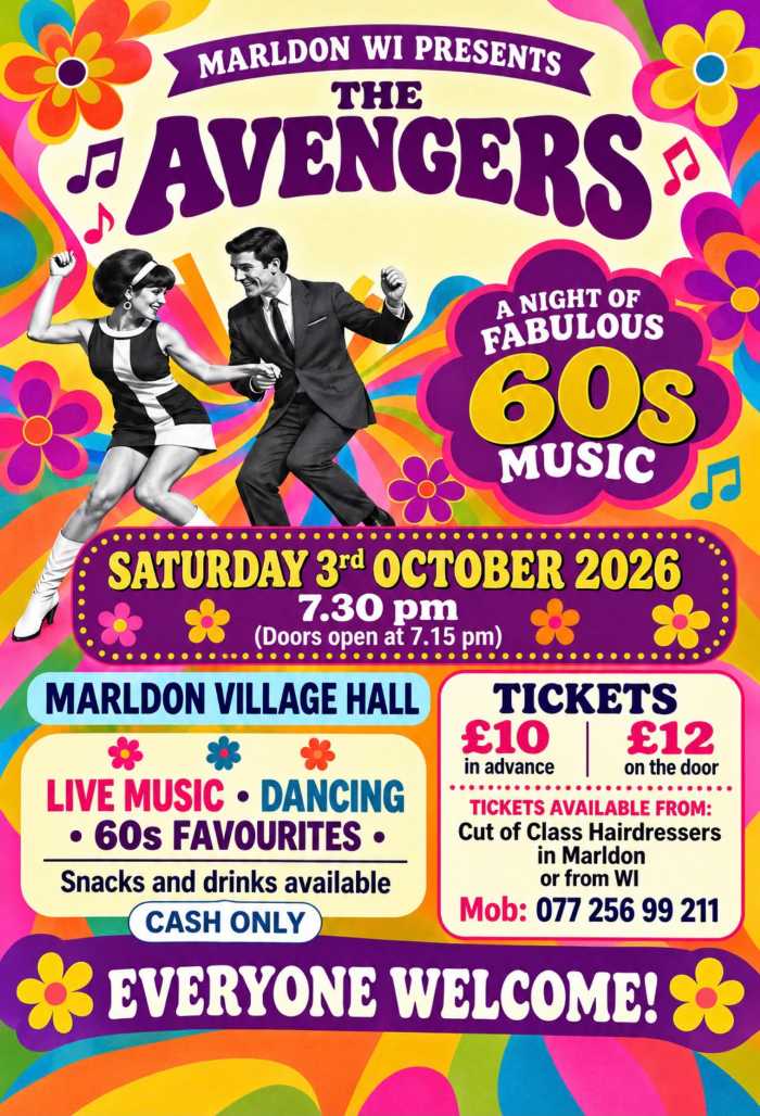 Live 60s music night in the Village Hall