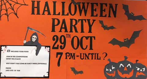 A Halloween event poster