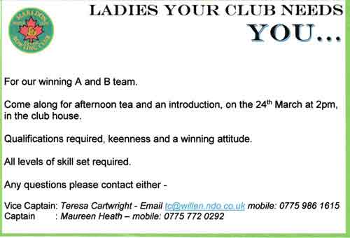 Advert for a ladies meeting