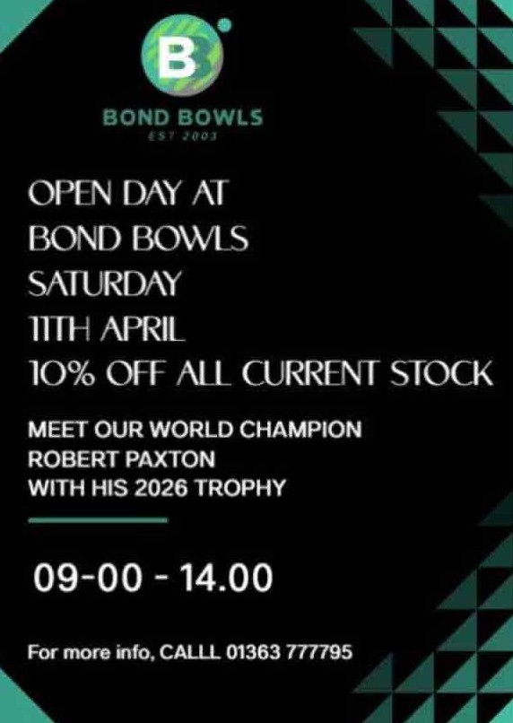 advert for open day at Bond Bowls