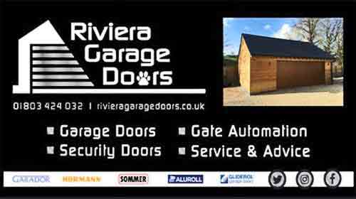 Riviera Garage Doors Business card and link to page
