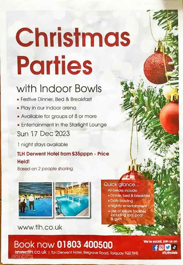 Derwent hotel Christmas Party advert