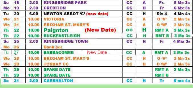 The August fixturelist part2 image