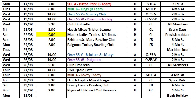 The August fixturelist part2 image