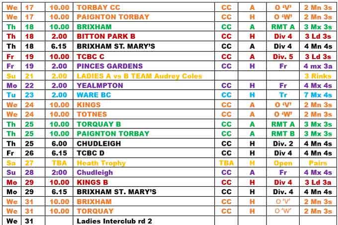 The July fixtures image part 2