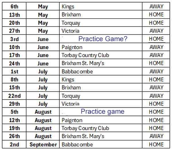 V division fixture list